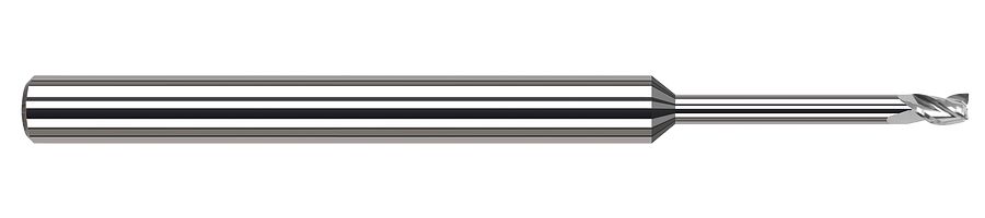 Picture of Harvey Tool 846878 Dia 0.078 LOC 0.1170 OAL2.50 End Mill Standard Flute Standard Helix Carbide Uncoated Single End Square Sharp